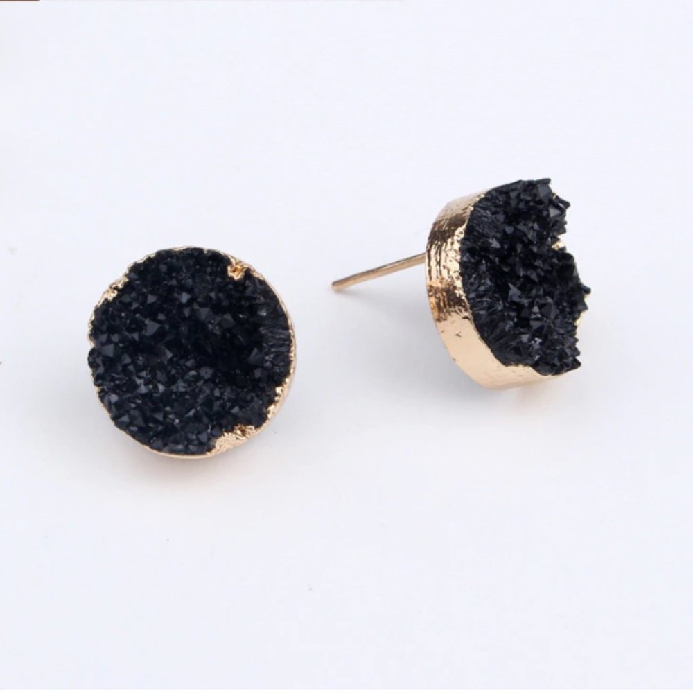 Indie Boho Druzy Green Crystal Quartz Earrings - Picture 5 of 8